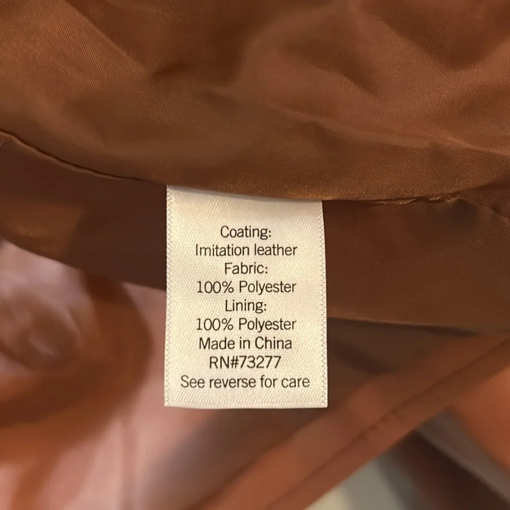 Caramel colored NINE WEST faux leather Moto jacket size 1X - Picture 3 of 7